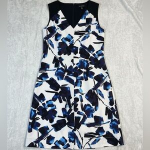 Vera Wang Black‎ &  Blue Abstract Sleeveless Dress Business Casual Office size 8